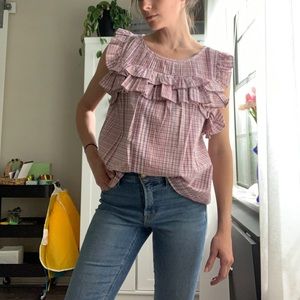 LA VIE REBECCA TAYLOR Lurex® Plaid Top